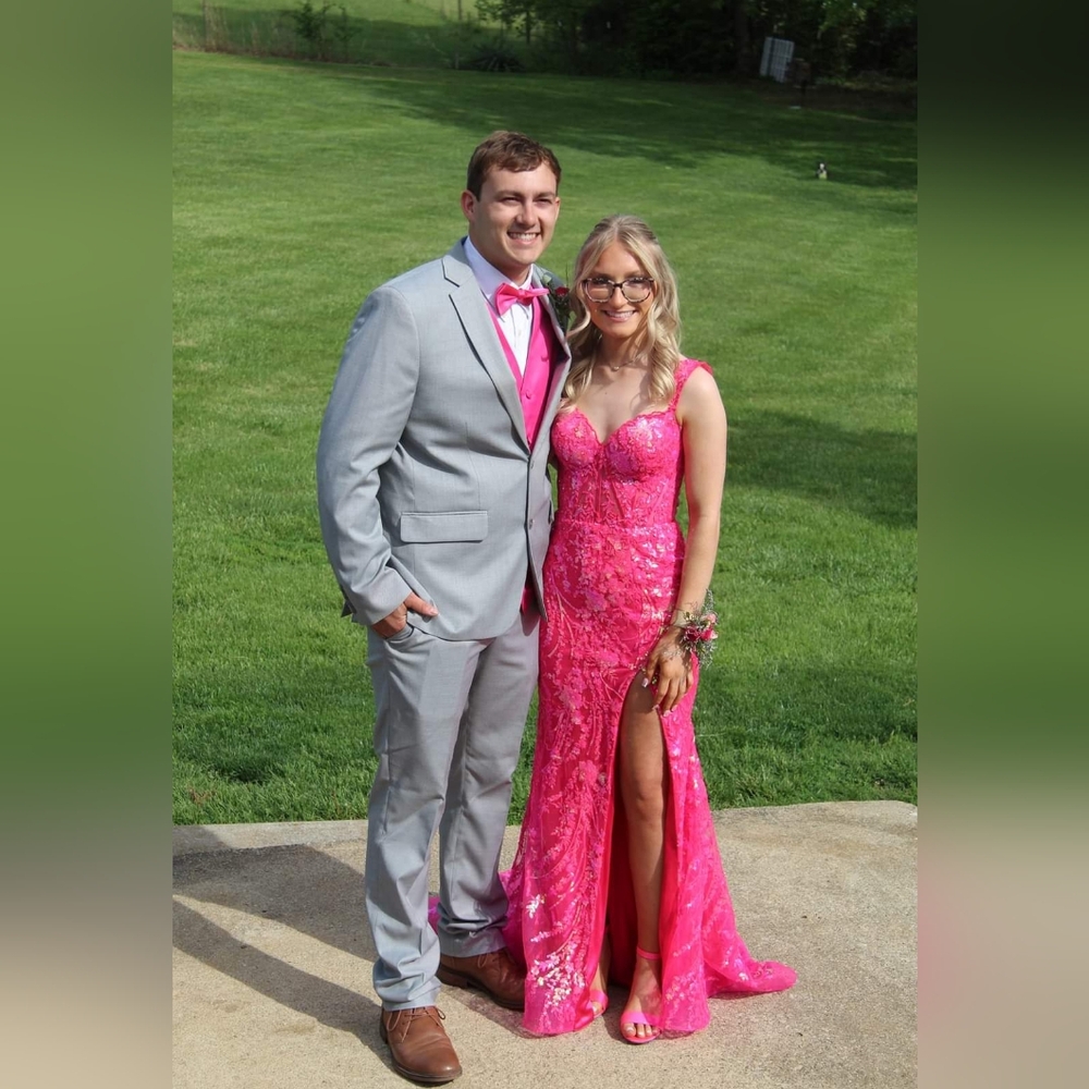 Sherri Hill Pink Sequin Prom Dress - Picture 7 of 8